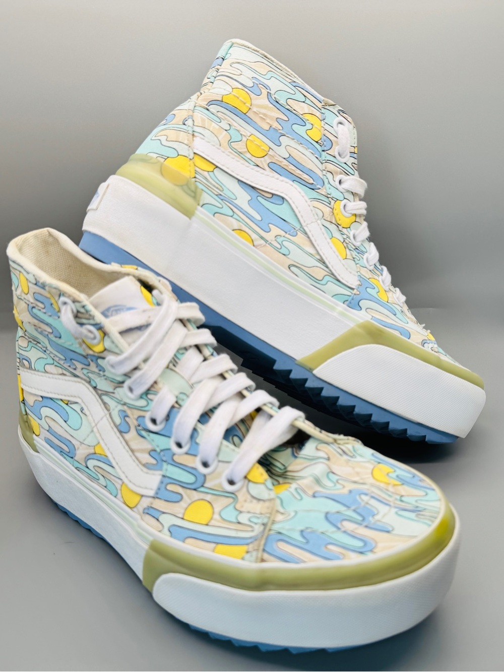 Vans Sk8-Hi Tapered Stacked UV Ink Sunwaves Platform Sneakers Women’s 7
